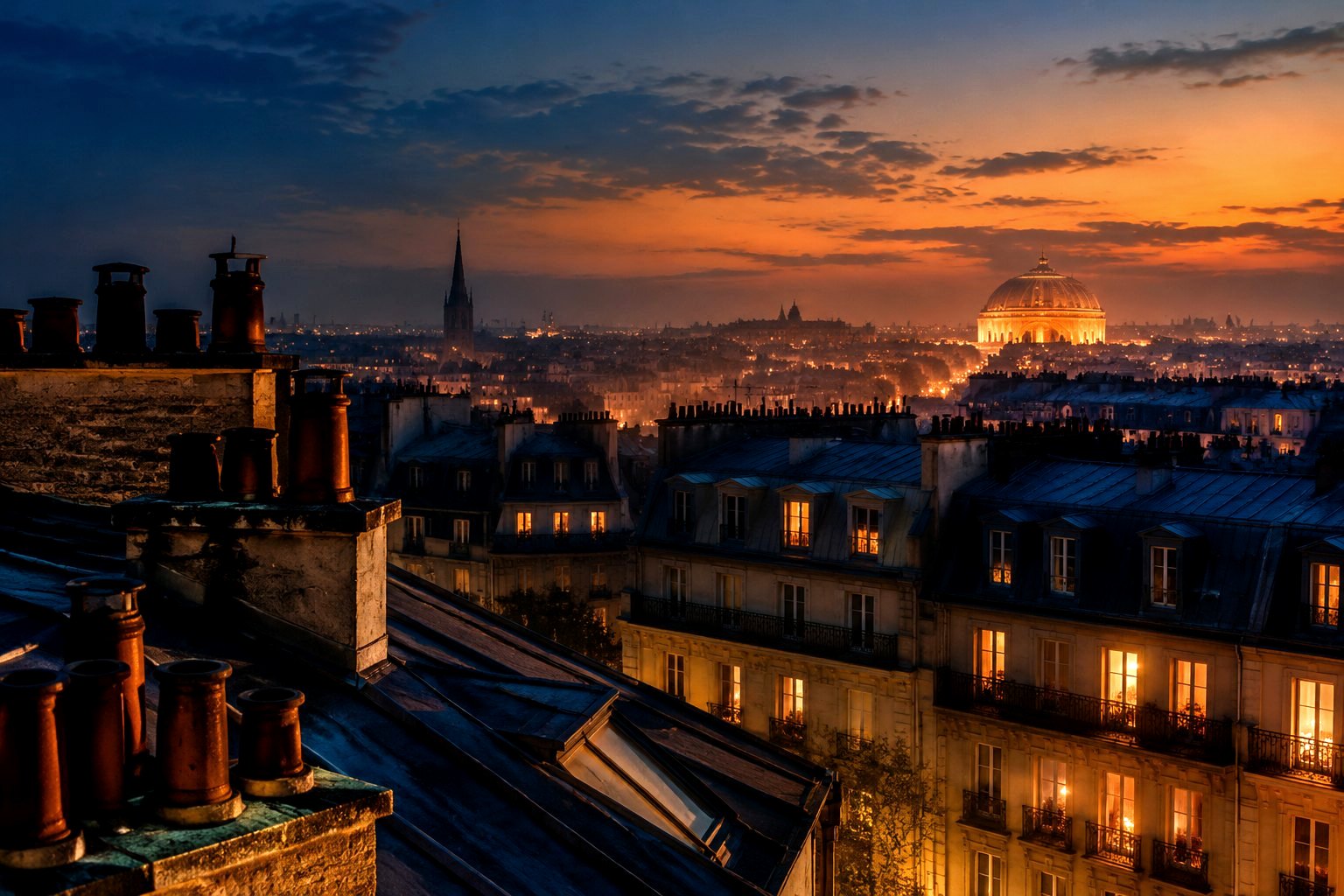 Paris at dusk