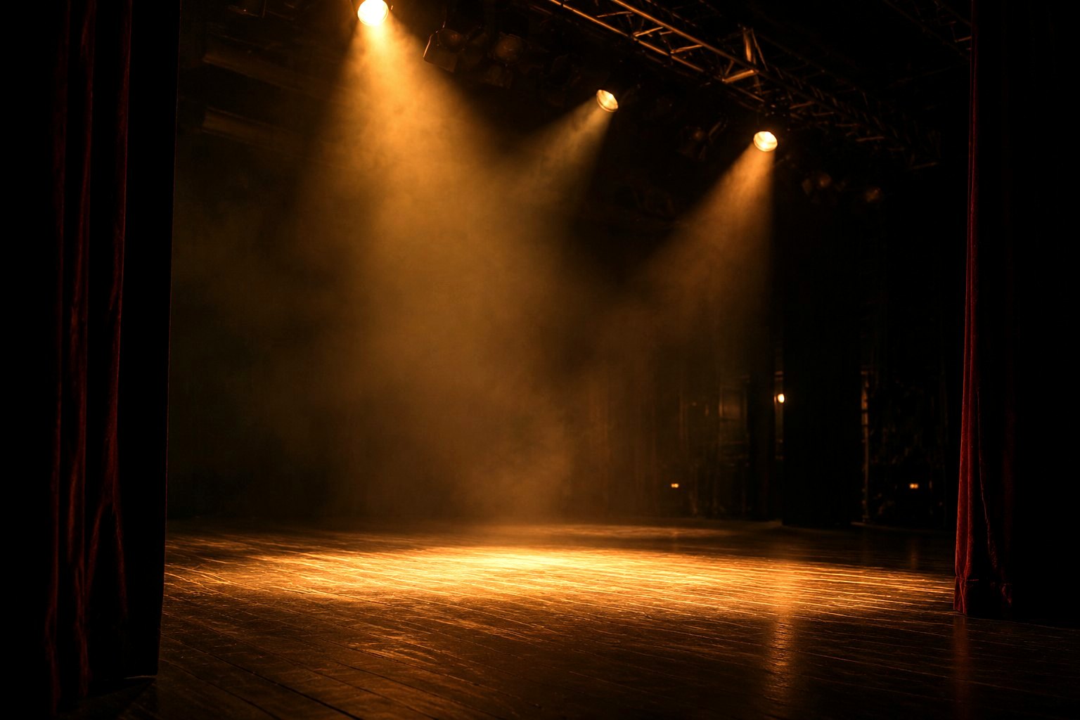 Empty stage before doors